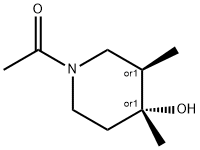 4-Piperidinol, 1-acetyl-3,4-dimethyl-, (3R,4R)-rel- (9CI) Structure