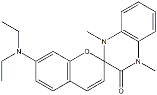 7-(diethylamino)-1',4'-dihydro-1',4'-dimethylspiro[2H-1-benzopyran-2,2'(3'H)-quinoxalin]-3'-one Structure