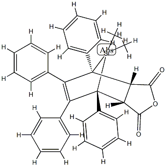 3aα,4,7,7aα-Tetrahydro-8,8-dimethyl-4β,5,6,7β-tetraphenyl-4α,7α-silanoisobenzofuran-1,3-dione Structure