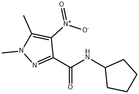 1H-Pyrazole-3-carboxamide,N-cyclopentyl-1,5-dimethyl-4-nitro-(9CI) 구조식 이미지