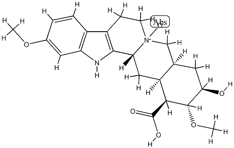 (3β,20α)-18β-Hydroxy-11,17α-dimethoxyyohimban-16β-carboxylic acid 4-oxide 구조식 이미지