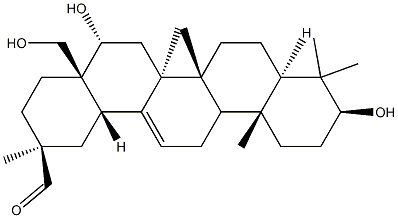 (20S)-3β,16α,28-Trihydroxyolean-12-en-29-al Structure