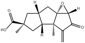 (2S,3aα,7aα)-2,3bβ-Dimethyl-4-methylene-5-oxo-6β,6aβ-epoxydecahydro-1H-cyclopenta[a]pentalene-2α-carboxylic acid 구조식 이미지