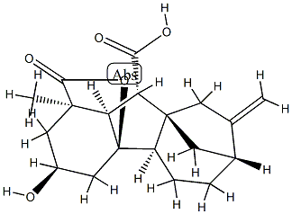3α,4aα-Dihydroxy-1β-methyl-8-methylenegibbane-1α,10β-dicarboxylic acid 1,4a-lactone 구조식 이미지
