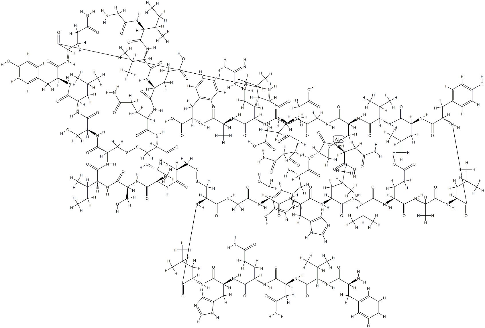 인슐린,des(헥사펩티드)(B25-30)-Ala(B23)- 구조식 이미지