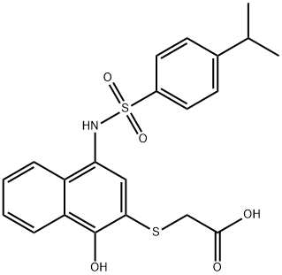 [(1-hydroxy-4-{[(4-isopropylphenyl)sulfonyl]amino}-2-naphthyl)sulfanyl]acetic acid 구조식 이미지