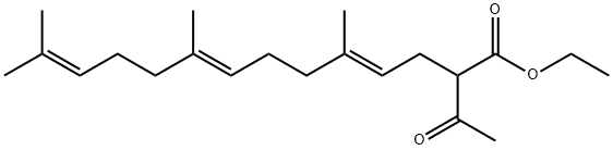 (4E,8E)-ethyl 2-acetyl-5,9,13-trimethyltetradeca-4,8,12-trienoate 구조식 이미지