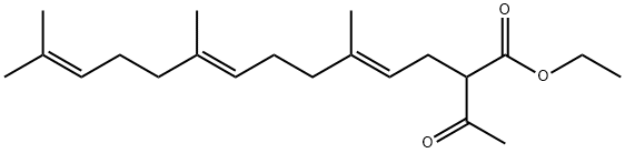 (4E,8E)-ethyl 2-acetyl-5,9,13-trimethyltetradeca-4,8,12-trienoate Structure