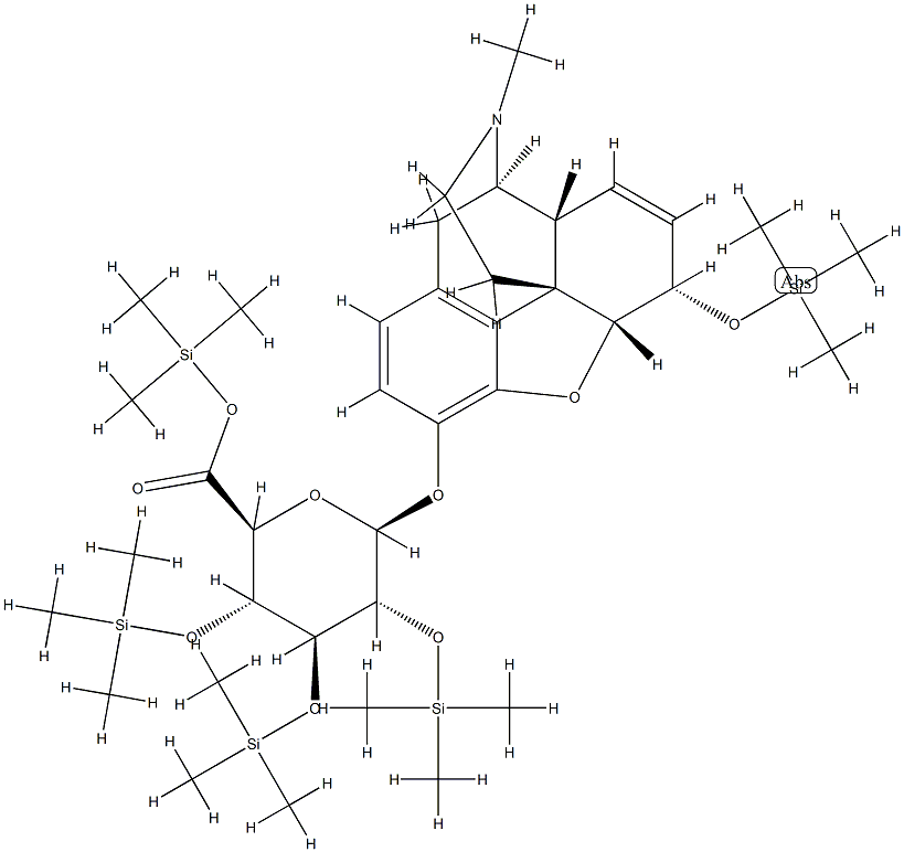 7,8-Didehydro-4,5α-epoxy-17-methyl-6α-[(trimethylsilyl)oxy]morphinan-3-yl 2-O,3-O,4-O-tris(trimethylsilyl)-β-D-glucopyranosiduronic acid trimethylsilyl ester Structure