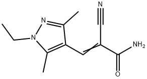 2-Propenamide,2-cyano-3-(1-ethyl-3,5-dimethyl-1H-pyrazol-4-yl)-(9CI) 구조식 이미지