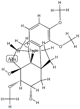 8β,10β-Epoxy-3,4,7β-trimethoxy-17-methylhasubanan-6β,8-diol Structure