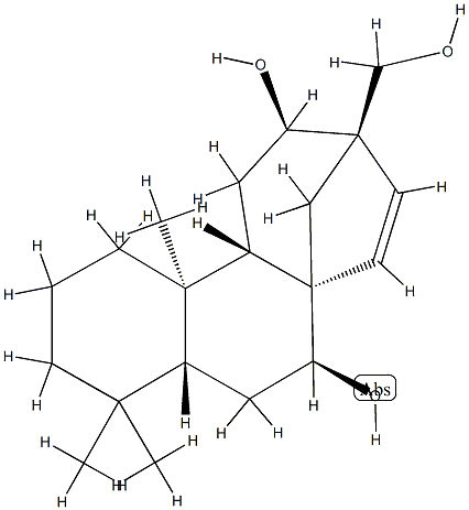 (8S,13S)-13-Hydroxymethyl-17-norkauran-15-ene-7β,12β-diol 구조식 이미지