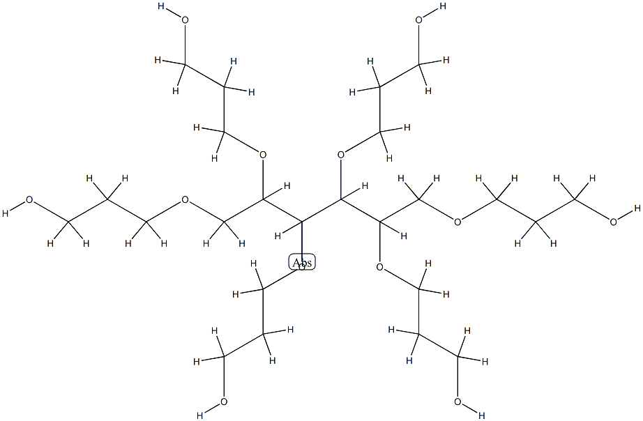 Polyoxy(methyl-1,2-ethanediyl), .alpha.-hydro-.omega.-hydroxy-, ether with D-glucitol (6:1) Structure