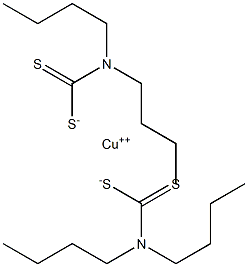 bis(dibutyldithiocarbamato-S,S')copper  구조식 이미지