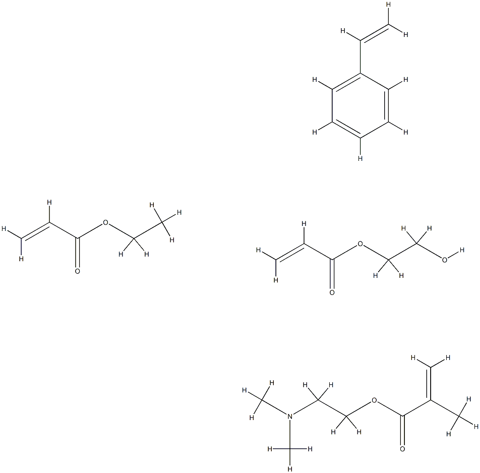 2-Propenoic acid, 2-methyl-, 2-(dimethylamino)ethyl ester, polymer with ethenylbenzene, ethyl 2-propenoate and 2-hydroxyethyl 2-propenoate Structure