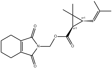 N-(3,4,5,6-테트라히드로프탈이미도)-메틸-D-1-시스,트랜스크리산테메이트 구조식 이미지