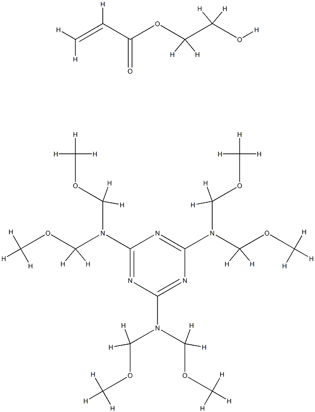 2-Propenoic acid, 2-hydroxyethyl ester, polymer with N,N,N,N,N,N-hexakis(methoxymethyl)-1,3,5-triazine-2,4,6-triamine Structure