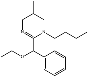 3,4,5,6-Tetrahydro-3-butyl-2-(α-ethoxybenzyl)-5-methylpyrimidine Structure