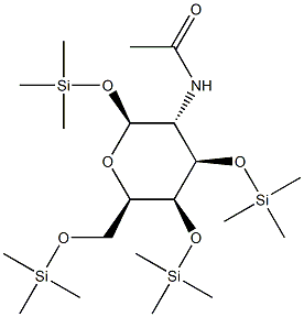 2-Acetylamino-1-O,3-O,4-O,6-O-tetrakis(trimethylsilyl)-2-deoxy-β-D-galactopyranose Structure