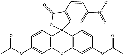 3',6'-Bis(acetyloxy)-6-nitrospiro[isobenzofuran-1(3H),9'-[9H]xanthen]-3-one Structure