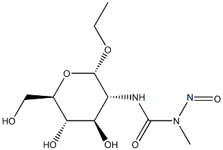 Ethyl 2-deoxy-2-(3-methyl-3-nitrosoureido)-α-D-glucopyranoside Structure