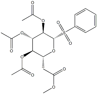 .beta.-D-Glucopyranose, 1-deoxy-1-(phenylsulfonyl)-, tetraacetate Structure