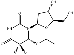 5-bromo-2'-deoxy-6-ethoxy-5,6-dihydro-beta-ribofuranosylthymine Structure