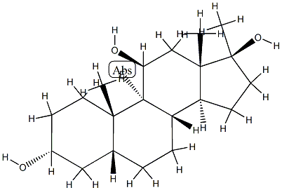 9-fluoro-10,13,17-trimethyl-2,3,4,5,6,7,8,11,12,14,15,16-dodecahydro-1 H-cyclopenta[a]phenanthrene-3,11,17-triol 구조식 이미지