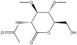 2-Acetylamino-3-O,4-O-dimethyl-2-deoxy-D-gluconic acid δ-lactone Structure