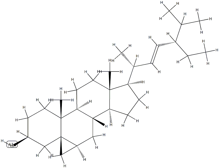 (5β,6α,22E)-3',6-Dihydrocyclopropa[5,6]stigmast-22-en-3β-ol Structure