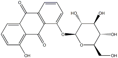1-(β-D-글루코피라노실옥시)-8-하이드록시-9,10-안트라센디온 구조식 이미지
