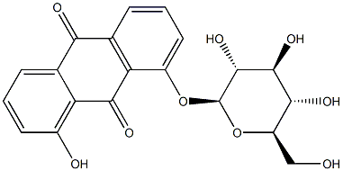 1-(β-D-Glucopyranosyloxy)-8-hydroxy-9,10-anthracenedione Structure