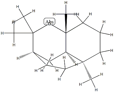 (3R,4aβ)-Octahydro-2,2,5,8aα-tetramethyl-3α,5α-ethano-2H-1-benzopyran 구조식 이미지