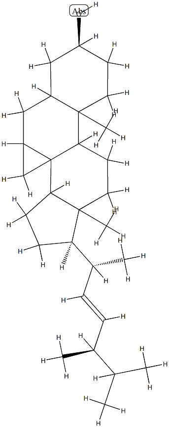 (8α,22E)-3',7β-Dihydrocycloprop[7,8]-5α-ergost-22-en-3β-ol Structure