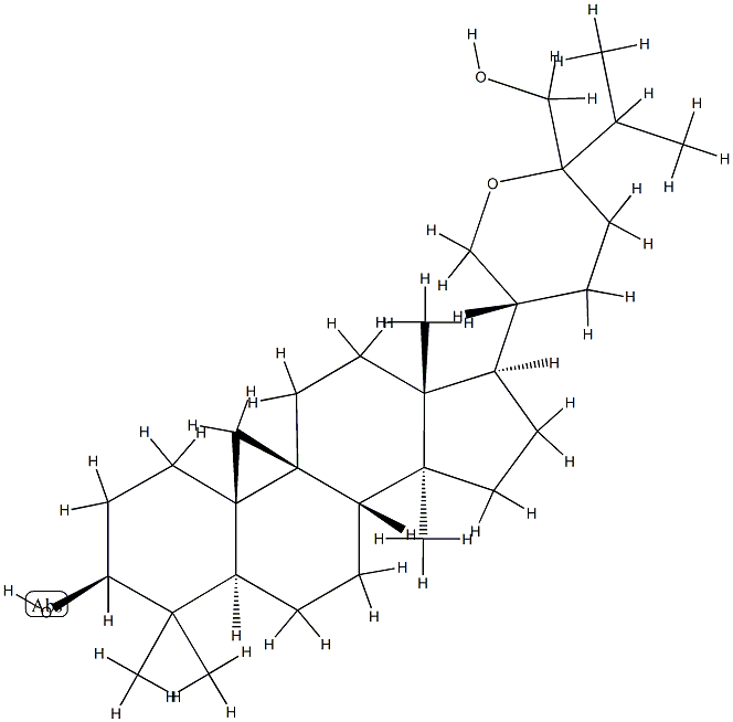 21,24-Epoxy-3β-hydroxy-9β,19-cyclolanostane-24-methanol 구조식 이미지