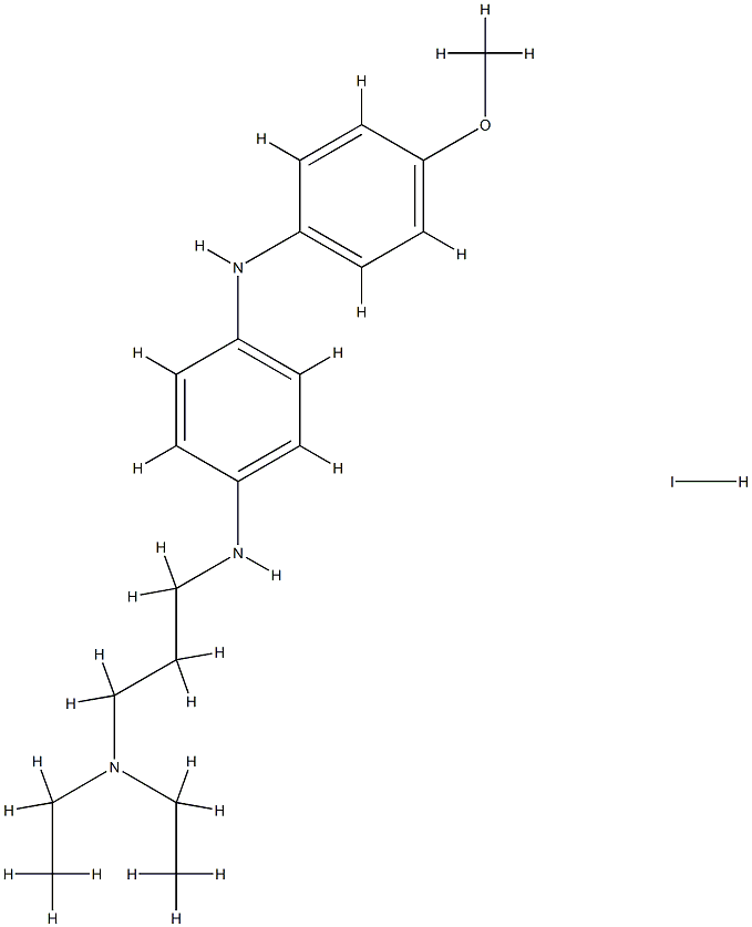 1,4-Benzenediamine,N1-[3-(diethylamino)propyl]-N4-(4-methoxyphenyl)-, hydriodide (1:2) Structure