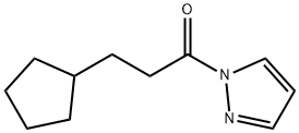 1H-Pyrazole,1-(3-cyclopentyl-1-oxopropyl)-(9CI) 구조식 이미지