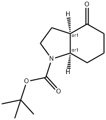 (3aR,7aR)-rel-Octahydro-4-oxo-1H-indole-1-carboxylic acid tert-butyl ester 구조식 이미지