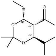 Ethanone, 1-[(4R,5S,6R)-4-ethyl-2,2-dimethyl-6-(1-methylethyl)-1,3-dioxan-5-yl]-, rel- (9CI) 구조식 이미지