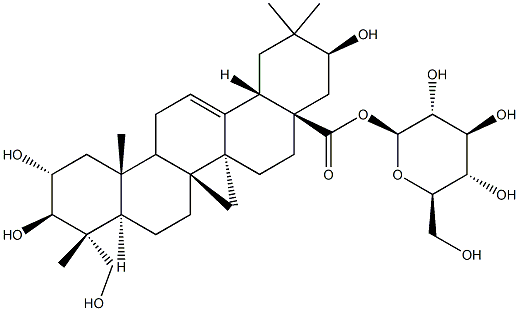 2α,3β,21β,23-테트라히드록시올레안-12-엔-28-오산β-D-글루코피라노실에스테르 구조식 이미지