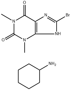 8-브로모-1,3-디메틸-7H-퓨린-2,6-디온,시클로헥산아민 구조식 이미지