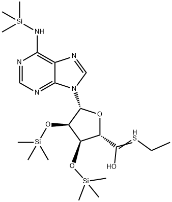 5'-(Ethylthio)-N-(trimethylsilyl)-2'-O,3'-O-bis(trimethylsilyl)-5'-deoxyadenosine Structure