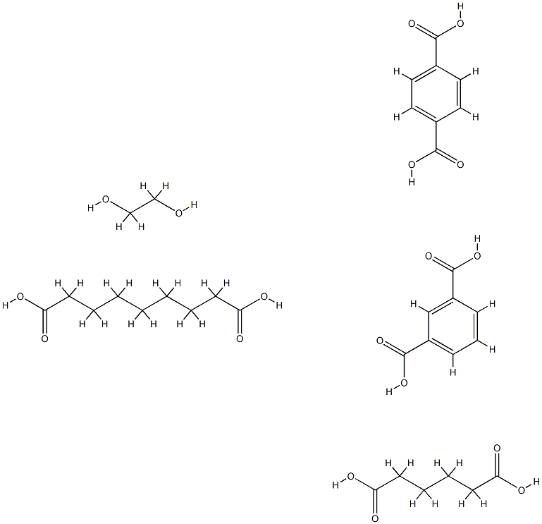 아디프산,아젤라산,에틸렌글리콜,이소​​프탈산,테레프탈산폴리머 구조식 이미지