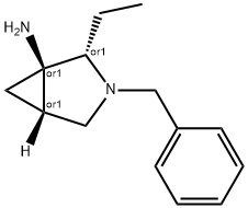 3-Azabicyclo[3.1.0]hexan-1-amine,2-ethyl-3-(phenylmethyl)-,(1R,2S,5S)-rel-(9CI) 구조식 이미지