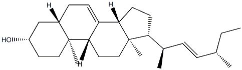 (22E,24S)-27-Nor-5α-ergosta-7,22-dien-3β-ol 구조식 이미지