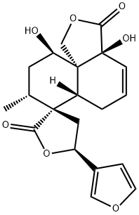 (3R,3'aS,5S,10'aR)-5-(3-Furyl)-4,5,6',6'aβ,9',10'-hexahydro-3'a,10'β-dihydroxy-8'α-methylspiro[furan-3(2H),7'(8'H)-naphtho[1,8a-c]furan]-2,3'(3'aH)-dione 구조식 이미지