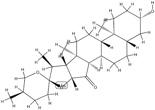 (14β,25R)-3β-Hydroxy-5α-spirostan-15-one 구조식 이미지