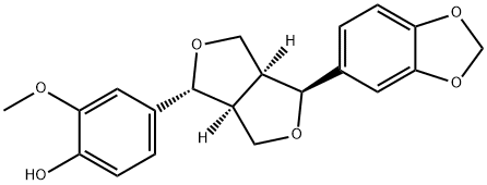 4-[(1R,3aα,6aα)-4β-(1,3-Benzodioxol-5-yl)tetrahydro-1H,3H-furo[3,4-c]furan-1-yl]-2-methoxyphenol Structure