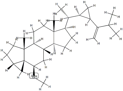 6β-Methoxy-3β,5α-cyclo-33-norgorgost-24(28)-ene 구조식 이미지