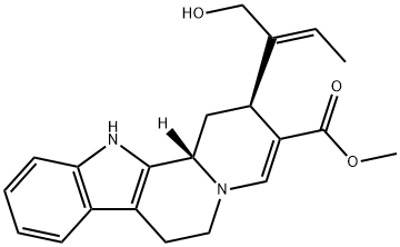 (15β,16E)-16,17,20,21-테트라데히드로-16-(히드록시메틸)-18,19-세코요힘반-19-오산메틸에스테르 구조식 이미지